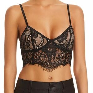 Tiger Mist Black Lace Crop Top